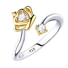 Nova moda prata chapeado rainha coroa anel ajustável anel de casamento para as mulheres moda presente de natal ouro/prata cor 2024 - compre barato