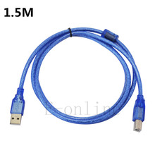 Cabo de extensão usb 2.0, 0.3m, 1.5m, 1ft 5ft ohfc cobre, transparente, azul, atacado, estendido para impressora hdd 2024 - compre barato