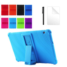 Capa de silicone para huawei mediapad t5 AGS2-W09/l09/l03/w19 10.1 "tablet suporte capa para huawei mediapad t5 10 caso macio + filme + caneta 2024 - compre barato