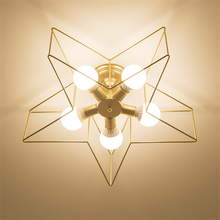 Children's Room Star Ceiling Lights Bedroom Nordic Modern Living Room Restaurant Pentagram Balcony Iron Ceiling Lamps Fixtures 2024 - buy cheap