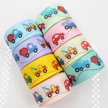 New arrival 1" (25mm) 10 yards/lot Cars Cranes Tractors printed grosgrain Gift Webbing cartoons ribbon DIY handmade materials 2024 - buy cheap