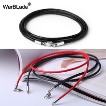 1.5mm 2mm 3mm Black Necklace Cord Leather Cord Wax Rope Chain 316L Stainless Steel Lobster Clasp Men Women DIY Necklace Jewelry 2024 - buy cheap