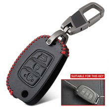 Leather Key Case Cover For Hyundai Creta I20 Tucson Elantra Santa fe 2016 2017 2018 Keyless Fob Shell Skin Holder Protector 2024 - buy cheap