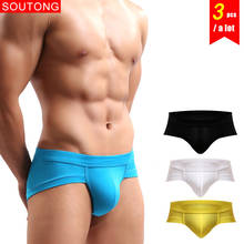 Soutong 3Pcs/lot Mens Briefs Underwear Solid Color Soft Modal Male Underpants For Men Sexy Underpants Man Slip Cueca Gay Panties 2024 - buy cheap
