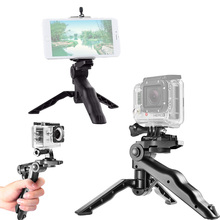 Mini Trípode de sobremesa con tornillo de 1/4 pulgadas para Gopro Hero, SJcam, SLR, soporte para cámaras, con Clip para teléfonos móviles, novedad 2024 - compra barato