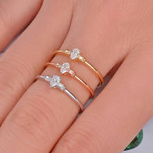 Небольшое кольцо Caimao из натурального золота 14KT 0.10ct H VS2 в форме груши с бриллиантами для помолвки 2024 - купить недорого