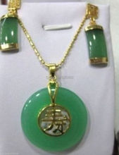 Wholesale****Stylish Jewelry Set green Natural stone necklace earring 2024 - buy cheap