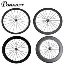 Ponabet-rodas de carbono para revendedor tubular, 38mm/50mm/60mm/88mm, com hub novatec, bicicleta de estrada/corrida 2024 - compre barato