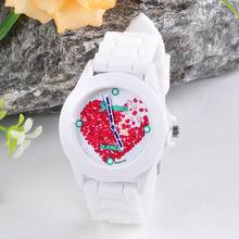 2016 Cheap Price watch Women Silicone Jelly Red Heart petals Quartz Analog Sports Wrist Watch watch women luxury brand relojes 2024 - buy cheap