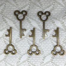 100 unids/lote de regalos creativos para boda, abridor de botellas de cerveza con llave de Mickey, Bronce Antiguo 2024 - compra barato