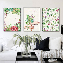 Belas flores dos desenhos animados espaço arte da parede para sala de estar estilo minimalista nórdico decoração casa pintura cartaz lona unframe 2024 - compre barato