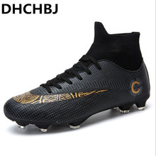 New Adults Men's Outdoor Soccer Cleats Shoes High Top TF/FG Football Boots Training Sports Sneakers Shoes Plus Size 35-45 2024 - buy cheap