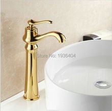 Grifos de lavabo de cobre chapado en oro, mezcladores de un solo Mango para baño, torneira, benheiro, G1020 2024 - compra barato