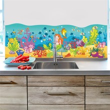 Красочные Подводные пузырьки настенные наклейки для детской комнаты кухни ванной комнаты домашний декор мультяшная Настенная Наклейка с животными ПВХ 2024 - купить недорого