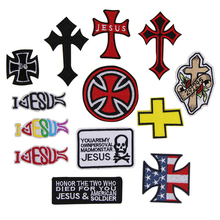 1 pcs Cross Jesus embroidered iron on patches cloth accessories popular clothing bag hat shoe Patches Appliques diy 2024 - buy cheap