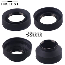 INSEESI 3pcs 58mm 3-Stage 3 in 1 Collapsible Rubber Foldable Lens Hood 58mm DSLR Lens for Sony Canon Nikon Pentax Camera 2024 - buy cheap