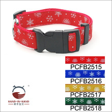 Pet Products Supplies color nylon 2cm Pet Dog Snowflake Star Print Collar Neck Strap Insert buckle with bell 12 pcs/lot 2024 - buy cheap
