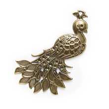 10/30 Piece Bronze Tone Filigree Peacock Shaped Wraps Connnector Embellishments Findings Jewelry Making DIY 70x42mm 2024 - buy cheap