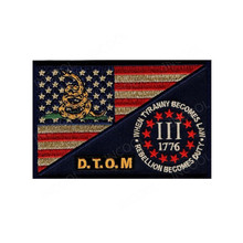 Patch bordado bandeira dos eua três percentral militar do exército patches táticos aplique bordado 2024 - compre barato