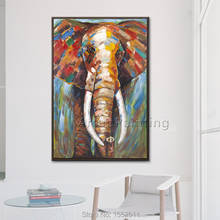 Hand painted abstract elephant  oil painting pop art modern abstract canva Oil painting  the living room  decoration artworks 2024 - buy cheap