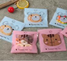 100pcs/lot Animal Design Cookie Packaging Bags Self-adhesive Plastic Biscuit Bag Wedding Candy Bags 10*10cm 2024 - buy cheap