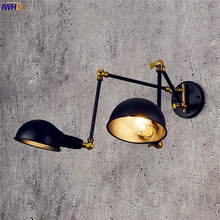 IWHD Adjustable Vintage Wall Light Fixtures 2 Heads Antique Retro Loft Industrial Swing Arm Wall Light Edison Sconce Luminaire 2024 - buy cheap