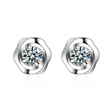 KOFSAC New Charm Sterling Silver 925 Stud Earrings For Women Birthday Party Jewelry Luxury Crystal CZ Flower Earring Brincos 108 2024 - buy cheap