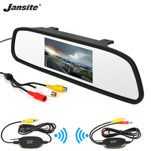 Jansite 4,3 дюймов HD автомобильный монитор заднего вида парковочное зеркало проводной беспроводной 2 видео вход беспроводной передатчик приемник ночного видения 2024 - купить недорого