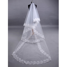 2.7m Bridal Veil Voile Mariage Lace Veil Long Veil Wedding Accessories 2024 - buy cheap