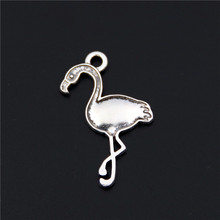 30pcs  Silver Color Flamingo Charms Pendant DIY Bracelet Necklace Jewelry Accessory DIY Craft A2440 2024 - buy cheap