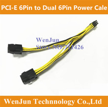 16AWG/18AWG PCI-E 6Pin para 6Pin dupla GPU do sexo masculino para feminino divisor De cabo De Alimentação com 20 CM fio para placa de vídeo Gráfico-10 pcs 2024 - compre barato