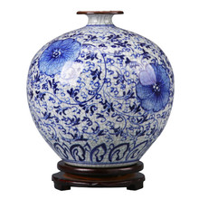 Antique jingdezhen Hand Painted Blue and White Guan Kiln Decoration Porcelain Flower Vase 2024 - buy cheap