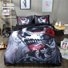 Juego de ropa de cama con estampado 3D de calavera de azúcar, edredón de tamaño doble, Queen y King Size, 3 unidades 2024 - compra barato