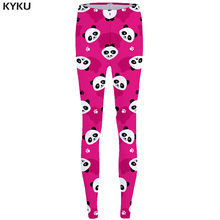 Kyku calça legging rosa estampa 3d, calça feminina justa cintura alta calça calça justa quente inverno 2024 - compre barato