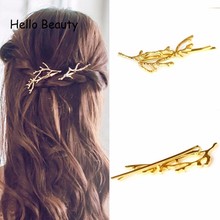 Punk Girl Hair Accessories Women Jewelry Fancy Metal Gold Silver Color Plant Hair Barrette Hairpin Branch Hair Clip 2024 - buy cheap