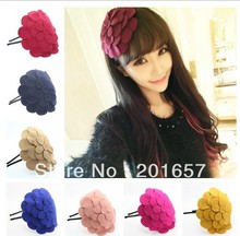 freeshipping wholesale retail fashion woolen leather flower hairband colorful hairbands 2024 - buy cheap