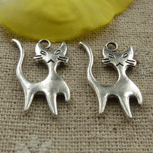 210 pieces tibetan silver cat charms 24x13mm #4272 2024 - buy cheap