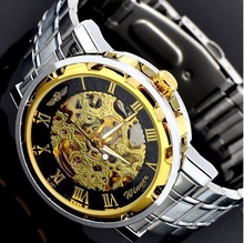 2018 Hot Winner Luxury Brand Sport Men Automatic Skeleton Mechanical Military Hollow  Business Watch full Steel Stainless Band 2024 - buy cheap