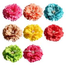 200pcs/lot 11CM 20 Colors Newborn DIY Fashion Artificial Shaped Fabric Flowers With Flower Buttons For Children Hair Accessories 2024 - buy cheap