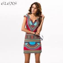 ELEXS Summer Ethnic Printed Tight Dress Boho Bohemian Beach Dress Women Sundress Sexy Casual Ladies Dress E8422 2024 - buy cheap