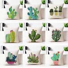 Cactus suculentas capa de almofada em vaso, 45cm x 45cm, capa de almofada confortável, fronha de linho, sofá de doceração de casa, imperdível 2024 - compre barato