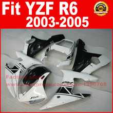 Piezas de motocicleta para YAMAHA R6 2003 2004 2005, kits de carenado blanco y negro, kit de carenado YZF R6 03 04 05 7 regalos 2024 - compra barato