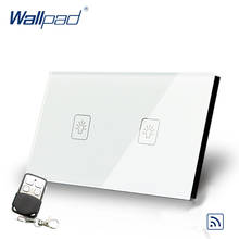 Wallpad US 2 Gang 2 Way 3 Way Intermediate Remote Control Touch Switch Crystal Glass Switch With Remote Controller 2024 - buy cheap