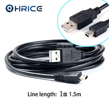 1 м 1,5 м Новый USB Type A USB кабель для зарядки данных Шнур адаптер USB 2,0 A папа мини 5 Pin B Лучшая черная длина для камеры MP3 MP4 2024 - купить недорого