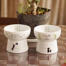 Cute Pet Feeder Bowl Cartoon Shape High-foot Single Mouth Ceramic Dog Cat Food Bowl Pet Products Drinking Bowl Placemat Bowl 2024 - buy cheap
