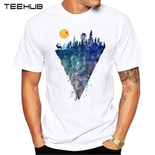 2019 TEEHUB Men's Fashion Sunrise Eagle Forest Printed T-Shirt Short Sleeve Novelty Design Tops Cool Tee 2024 - buy cheap