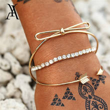 3pcs/lot Vintage Crystal Arrow Bangles For Women Fashion Gold Silver Color Geometric Bracelets & Bangles Bohemian Party Jewelry 2024 - buy cheap