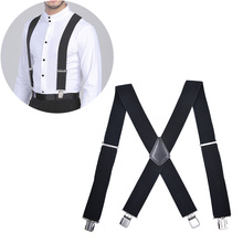 50mm Wide Elastic Adjustable Men Trouser Braces Suspenders X Shape with Strong Metal Clips AIC88 2024 - buy cheap