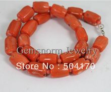 Venta al por mayor tubo de columna de 15mm de diámetro collar de Coral Natural envío gratis CNR086 2024 - compra barato