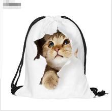1 piece Cat escape 3D printing Women Classic forever brand mochila escolar man bags Travel mochilas backpack drawstring bag 2024 - buy cheap